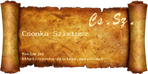 Csonka Szixtusz névjegykártya